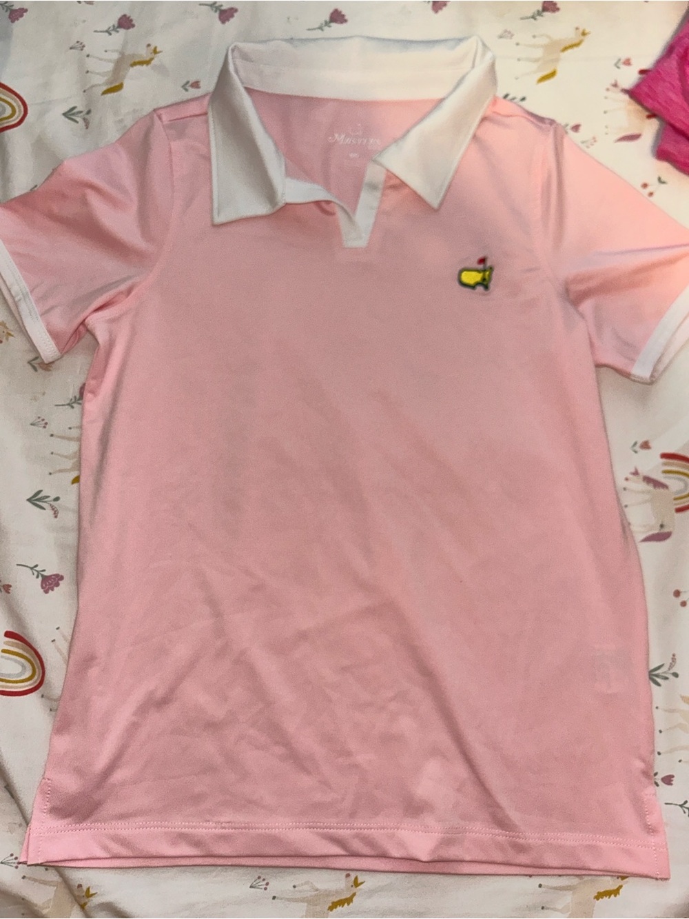 Masters Girls' Pink Polo Top with White Collar